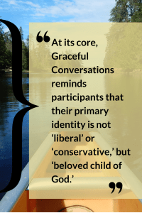 A quote about identity overlaid on a canoe scene.